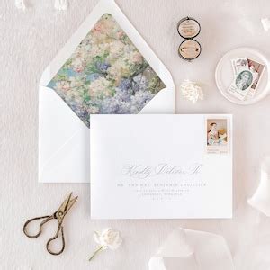 Floral Lined Envelopes for Wedding Invitations, Fine Art Envelope Liner ...