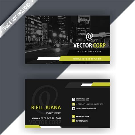 Free Vector Black And Green Business Card