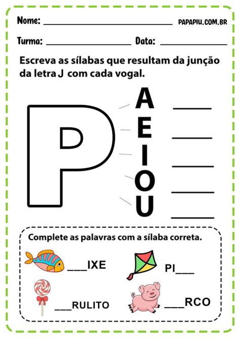 Atividades Do Alfabeto A Letra P Papapiu