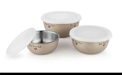 Rainbow Collection Stainless Steel Microwave Safe Euro Bowl Set Of