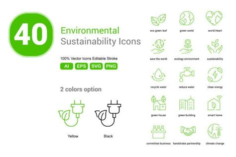 Environmental Sustainability Icons Graphic By Innni Creative Fabrica