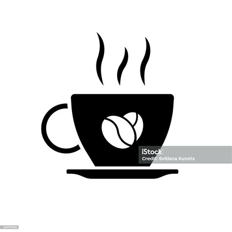 Cup Of Coffee Icon Silhouette Black Coffee Icon Hot Coffee Cup Vector