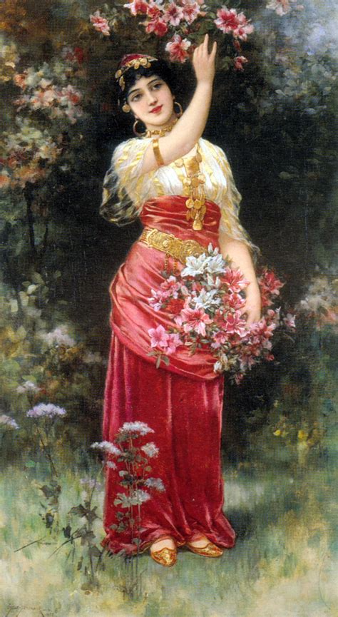 An Oriental Flower Girl By Eisman Semenowsky Artpaintingartist