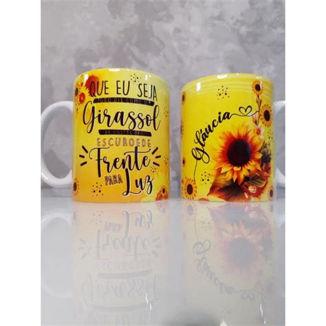 Caneca Personalizada Girassol Shopee Brasil