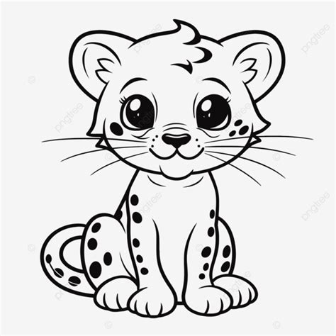 Dessin De Mignon B B Gu Pard Coloriages Contour Croquis Vecteur Png