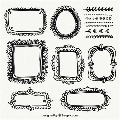 Free Vector Hand Drawn Ornamental Frames