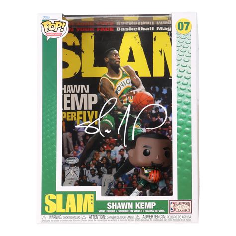 Shawn Kemp Signed Supersonics Nba Slam Funko Pop Cover Vinyl