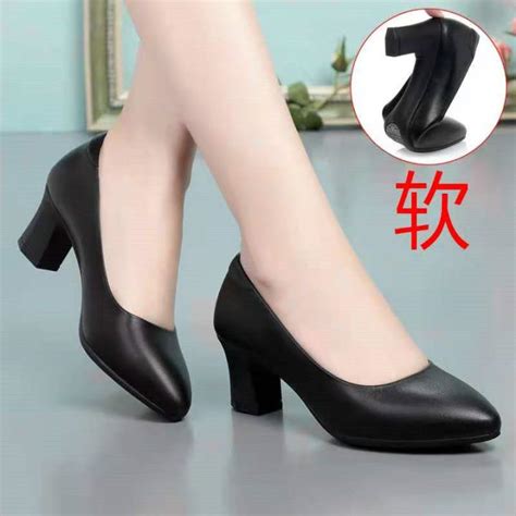 ZAZA 35-41 Plus Size Black Shoes for Women for Office Women Korean Fashion Shoes High Heels Work ...