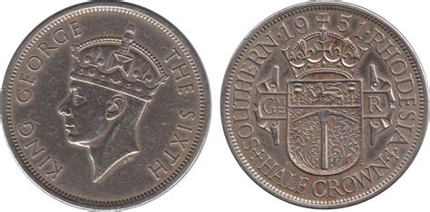 Southern Rhodesia ½ Crown 1951 George VI 1936 1952 Vf MA Shops