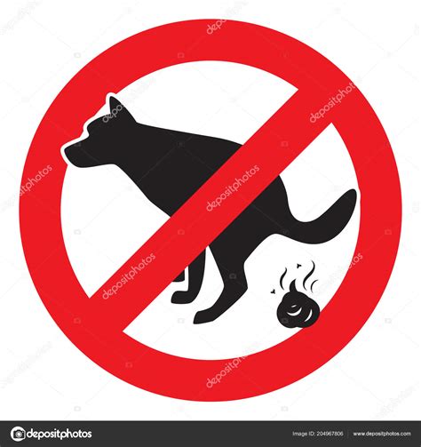 Dog Pooping Icon Vector Illustration Pet Poop Forbidden Sign — Stock