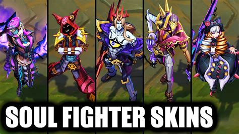 All New Soul Fighter Skins Spotlight Part 2 Viego Jhin Gwen Evelynn Shaco League Of Legends