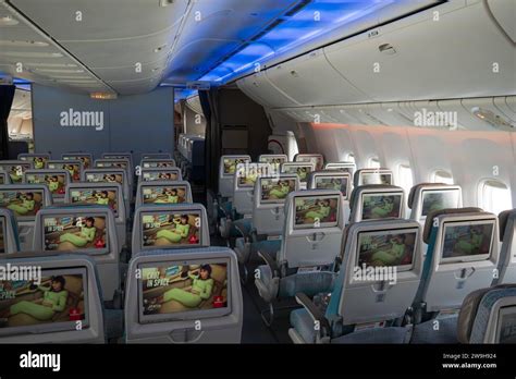 Intérieur de la nouvelle classe économique du plus grand avion Airbus