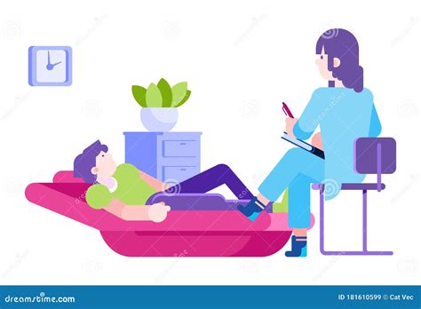 Cartoon Psychiatrist Reading Newspaper Vector Illustration Stock ...