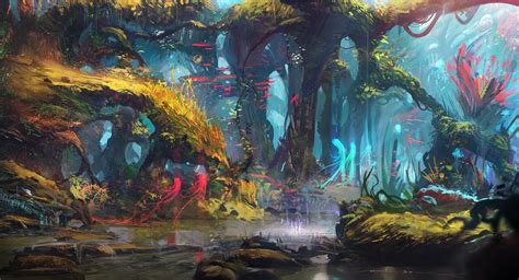 painting, futuristic, jungle, mythology, ART, screenshot, modern art ...