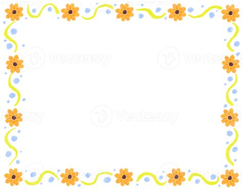 Yellow flower frame 22383182 PNG