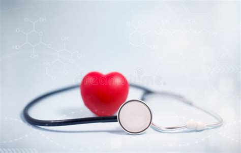 Concept Stethoscope And Red Heart With Health Insurance Doctor