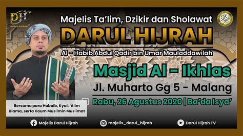 LIVE Rutinan Majelis Darul Hijrah Rabu 26 Agustus 2020 YouTube