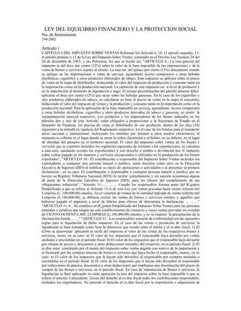 Pdf Ley Del Equilibrio Financiero Y La Protecci N Social Articulo