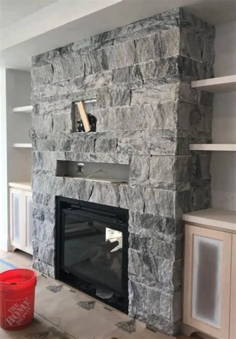 Lincoln Natural Stone Veneer Interior Gas Fireplace Quarry Mill