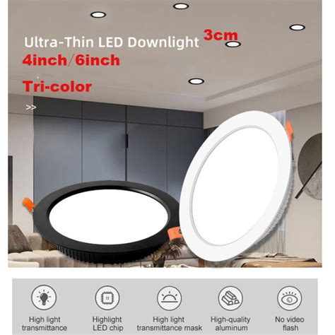 LED DOWNLIGHT 12W 18W 4 6 ROUND RECESSED LED PANEL LIGHT TRI COlOR