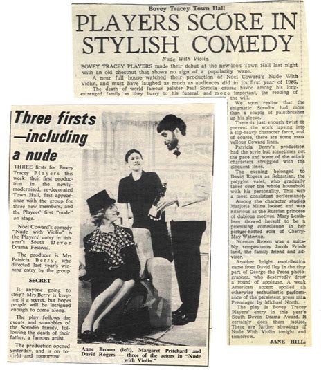 Nude With Violin The Bovey Tracey Players