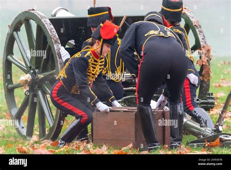 Kings Troop Royal Horse Artillery Carried Out A 41 Gun Salute For The