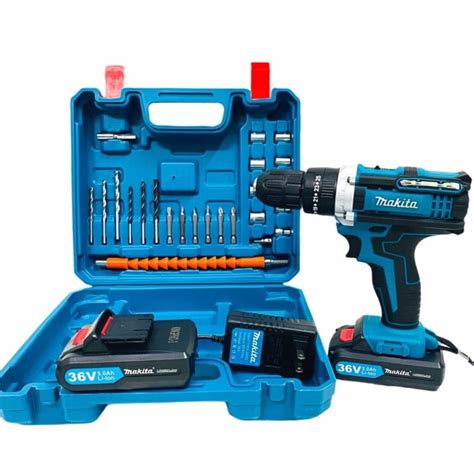 Máy khoan pin 36V Makita 3 chức năng có búa Tặng kèm 24 chi tiết gồm