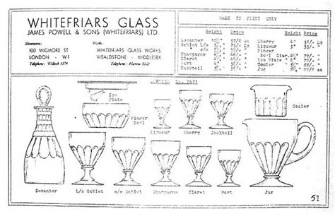 Whitefriars 1938 British Glass Catalogue Page 51 Glass Encyclopaedia