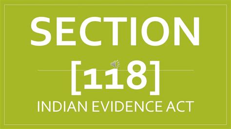 Section 118 Indian Evidence Act Law New India Subscribe Youtube