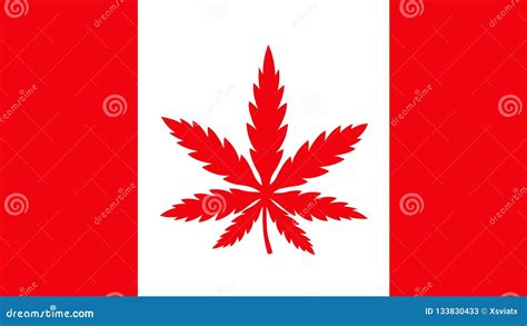 Canada Flag with Marijuana Weed Leaf Stock Vector - Illustration of addict, background: 133830433