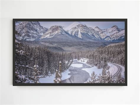 Samsung Frame Tv Art Winter Snow Mountain Instant Digital Download