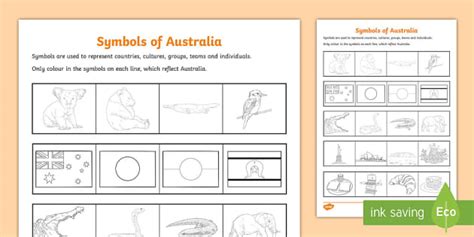 Symbols Of Australia Worksheet Teacher Made Twinkl