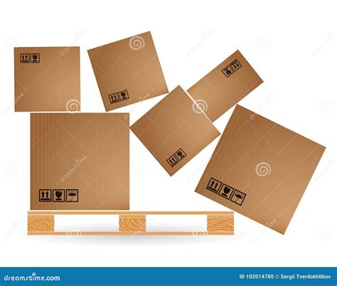 Cargo On A Wooden Pallet Cartoon Vector Cartoondealer