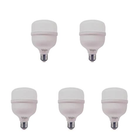 Kit 5 Lâmpadas Led Super Bulbo 20W Bivolt Branca Fria Alta Potência Luz