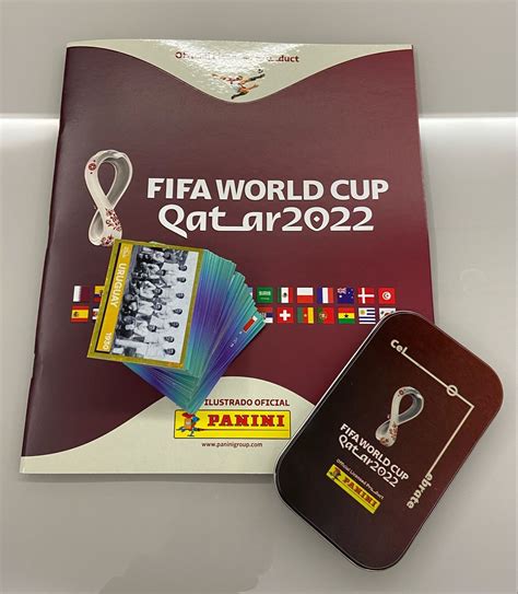 Álbum Copa do Mundo 2022 Lata Pocket 50 Figurinhas Aleatórias