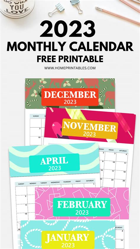 2023 monthly calendar Free Printable Calender, Printable Day Planner ...