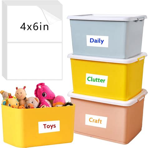 Amazon.com: 150 Pcs Labels for Storage Bins, 6 X 4 Inch Removable ...
