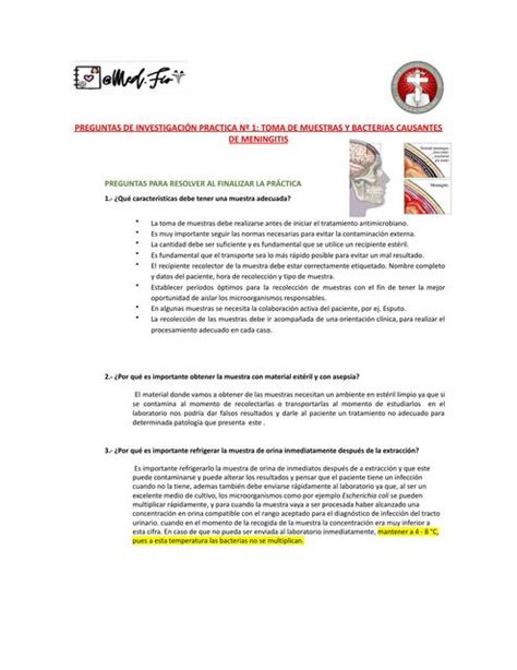 Obtención muestras y bacterias causantes de meningitis MedFIO uDocz