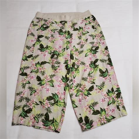 J Jill Pants Jumpsuits J Jill Love Linen Wide Leg Floral Print