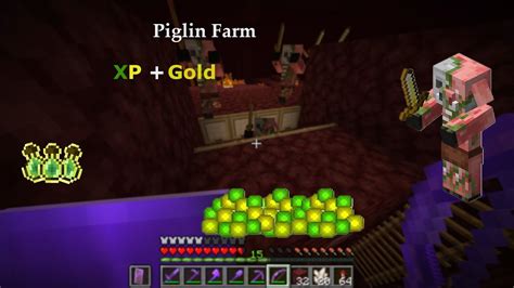 XP Gold Farm In Nether By Piglin Eg0 Mania YouTube