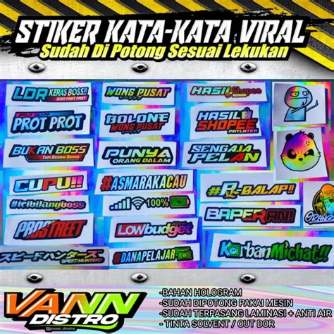 Jual Sticker Kata Kata Sticker Hitz Sticker Viral Sticker Lucu