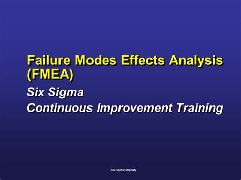 Ppt Failure Mode And Effects Analysis Fmea Powerpoint Off