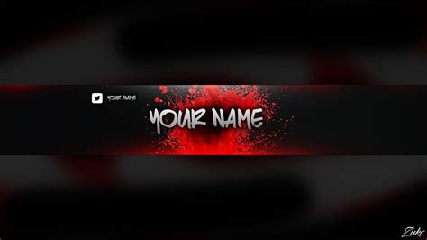 Photoshop Red Banner Template Youtube