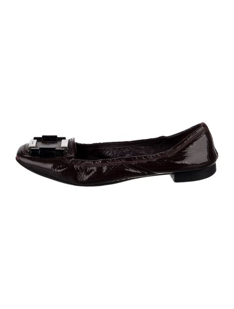 Prada Leather Ballet Flats - Purple Flats, Shoes - PRA931718 | The RealReal