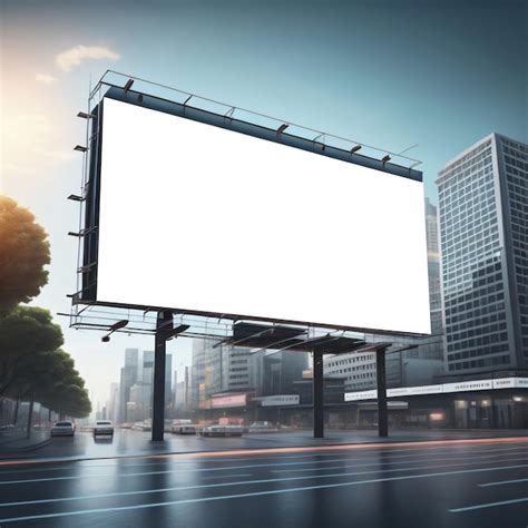 Futuristic City Billboard Mockup Premium Ai Generated Image