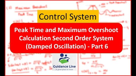 Peak Time And Maximum Overshoot Calculation Of Second Order System Derivation Youtube