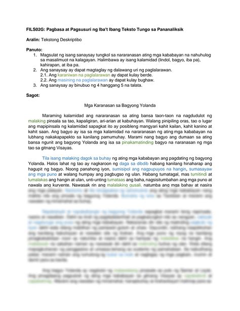 Solution Pagbasa At Pagsusuri Ng Ibat Ibang Teksto Tungo Sa Pananaliksik Tekstong