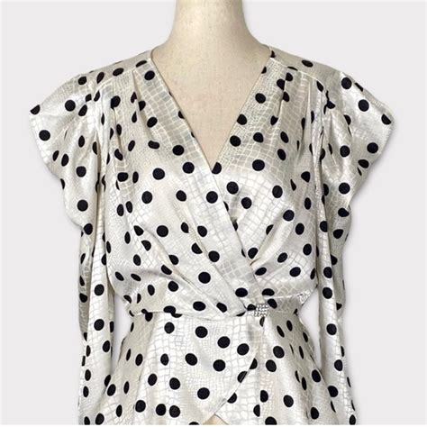 Zara Tops Polka Dot Satin Blouse Poshmark