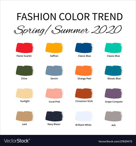 Fashion color trend spring summer 2020 trendy Vector Image