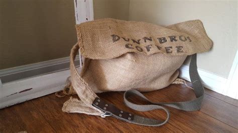 Burlap Messenger Bag Purse Coffee Lover Gift Purse Etsy Bags